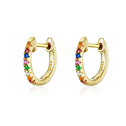 S925 Sterling Silver Earrings with CZ Pave Setting