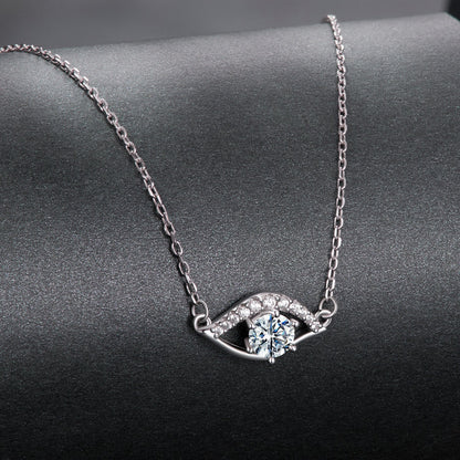 925 Sterling Silver Moissanite Necklace 40+5cm in Length for Women