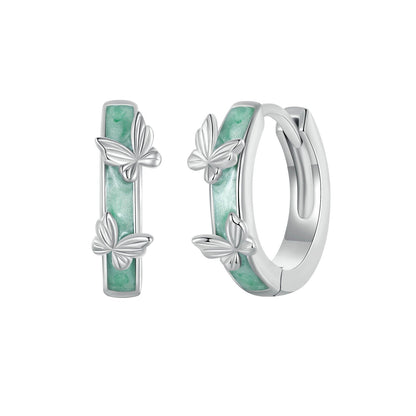 925 Sterling Silver Earrings with Enamel Process and Platinum Plating for Women