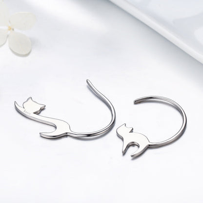 925 Sterling Silver Earrings for Women - 3*2.5cm, Platinum Plated