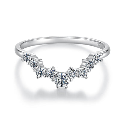 925 Sterling Silver White Gold Plated Moissanite Size 6 Ring for Women