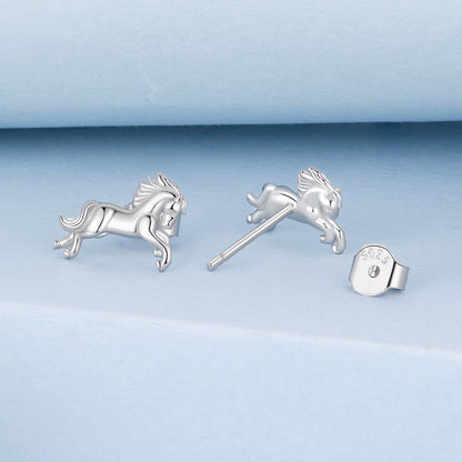 925 Sterling Silver Earrings 0.9*1.3cm with White Gold Plating for Women