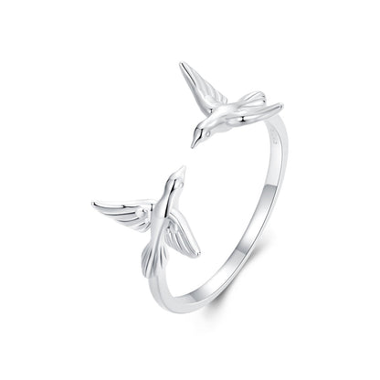 925 Sterling Silver Ring with White Gold Plating, 1.5mm Width