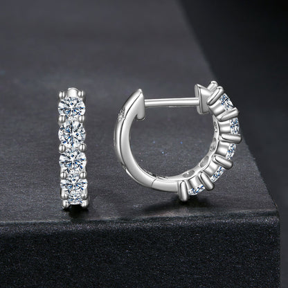 925 Sterling Silver Moissanite Earrings 1.3cm for Women
