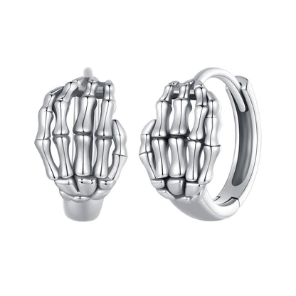 925 Sterling Silver Oxidized Earrings 12x7mm for Women