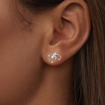 925 Sterling Silver Earrings with Pavé Setting & Oxidized Finish