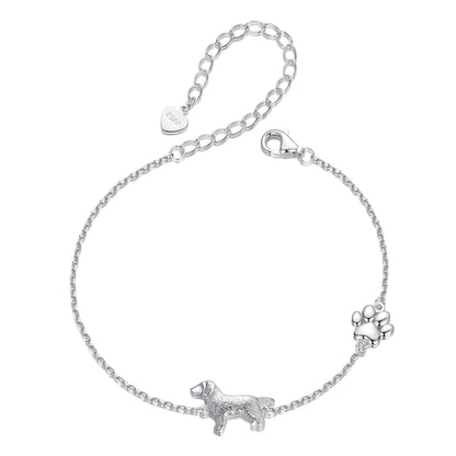 925 Sterling Silver & Plated White Gold Bracelet 15+6cm for Women