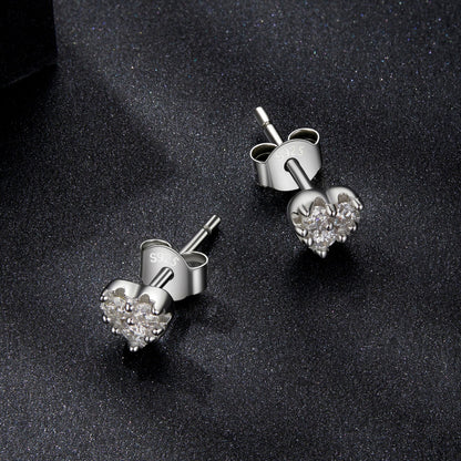 925 Sterling Silver Moissanite 0.03 Carat Earrings for Women