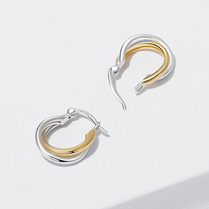 925 Sterling Silver Earrings with Platinum and Gold Plating for Women