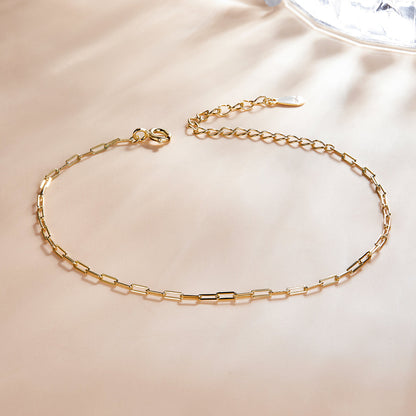925 Sterling Silver & Plated Platinum Bracelet - 17+5cm Length