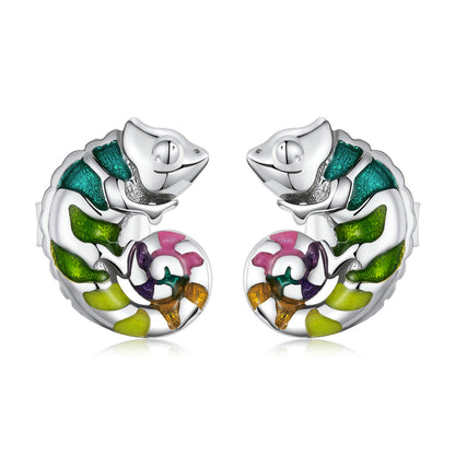 S925 Sterling Silver Enamel Earrings for Women