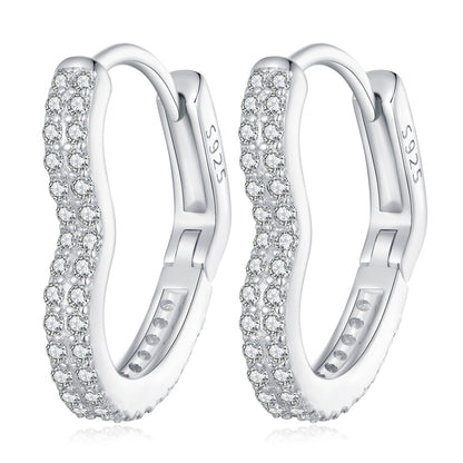 925 Sterling Silver Earrings with Cubic Zirconia in Platinum Finish