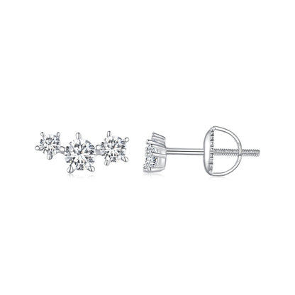 925 Sterling Silver Moissanite 0.01 Carat Earrings Size 4*9mm for Women