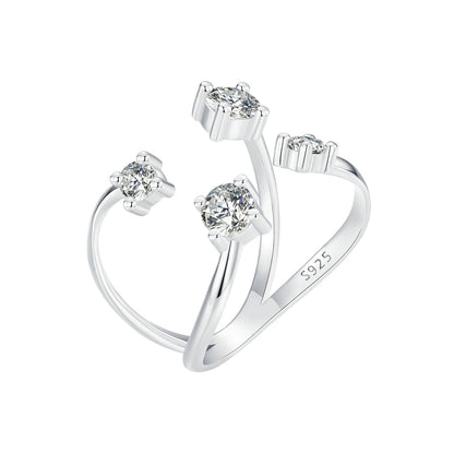 925 Sterling Silver White Gold Plated Pavé Set CZ Ring 2.5-13.5mm for Women