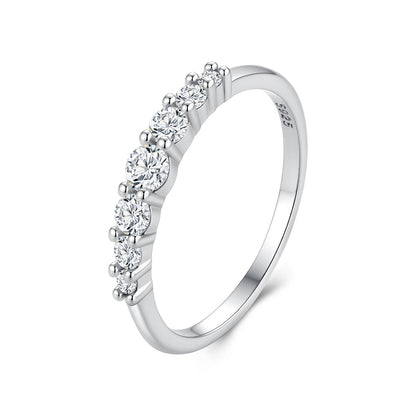 925 Sterling Silver White Gold Plated CZ Size 6 Ring for Women