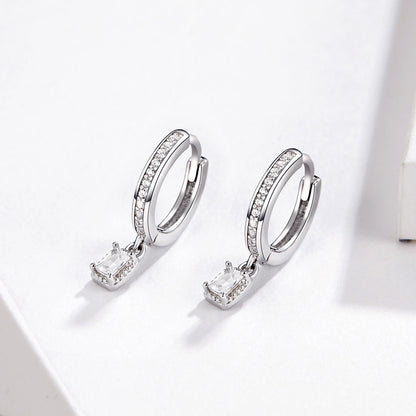 925 Sterling Silver 1.7cm Pavé Setting CZ Earrings