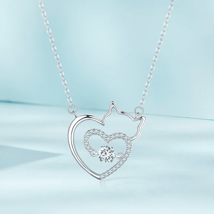 925 Sterling Silver Necklace with 19*18mm Pavé Setting CZ Pendant