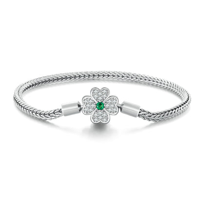 925 Sterling Silver Plated Platinum Bracelet with 3mm Rope for Women