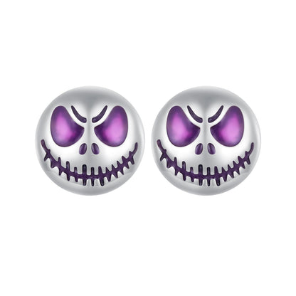 925 Sterling Silver Enamel Oxidized Earrings - 8mm for Women