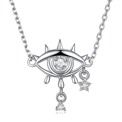 925 Sterling Silver Adjustable Necklaces with Pavé Setting CZ for Women