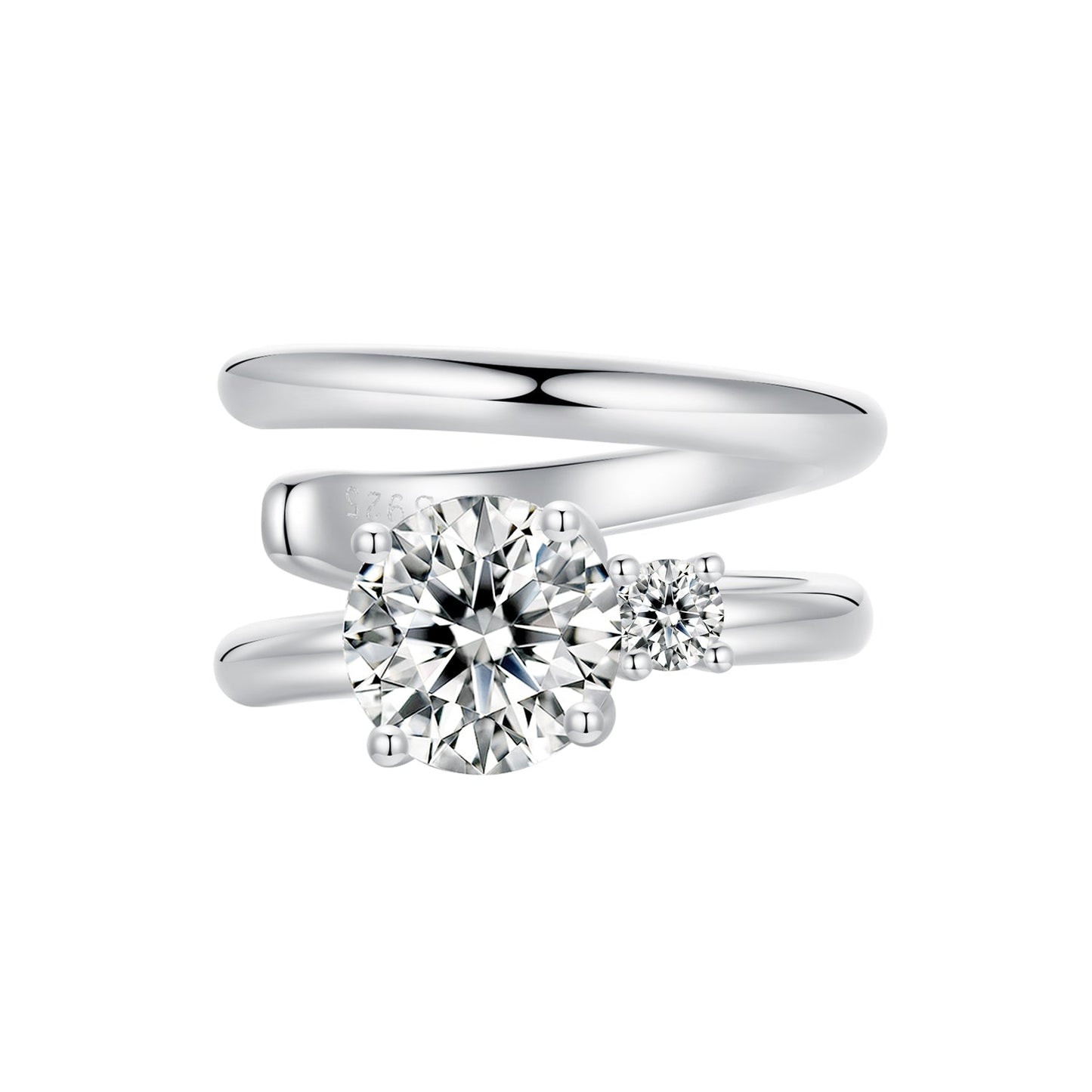 925 Sterling Silver 5mm Moissanite Earrings for Women, 13x8mm, White Gold Plated