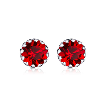 925 Sterling Silver & Plated Platinum Earrings with Pavé Setting CZ for Women