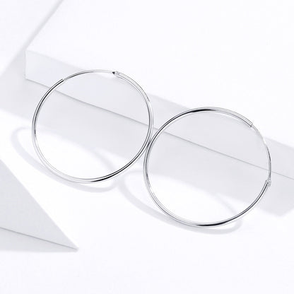 925 Sterling Silver Plated Platinum Earrings 3cm for Women