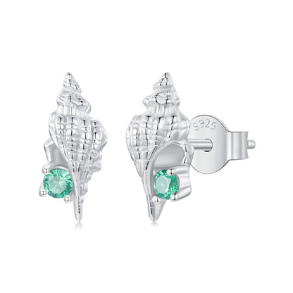 925 Sterling Silver Earrings with Transparent Glass, 5x12mm for Women