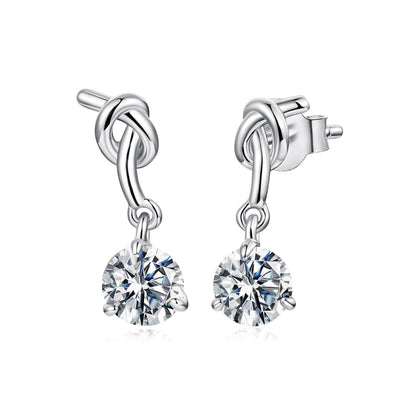 925 Sterling Silver Moissanite 0.50 Carat Earrings for Women