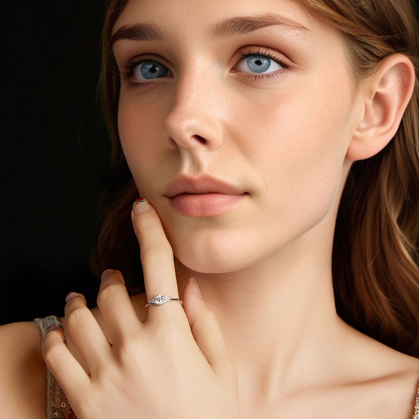 925 Sterling Silver Moissanite 0.15ct Ring Size 7 for Women