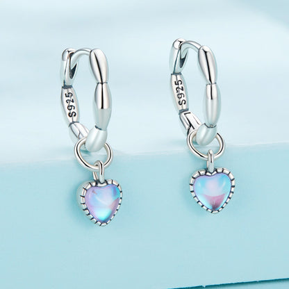 S925 Sterling Silver Earrings with Transparent Glass for Women