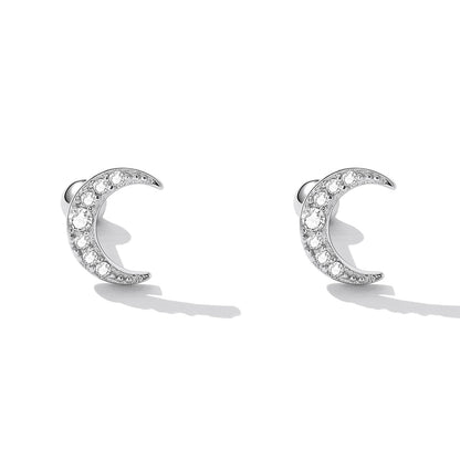 925 Sterling Silver Earrings with Pavé Setting CZ, 0.8*0.6cm for Women