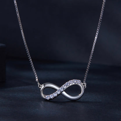 925 Sterling Silver Moissanite 1.5mm Necklace 400+50mm for Women