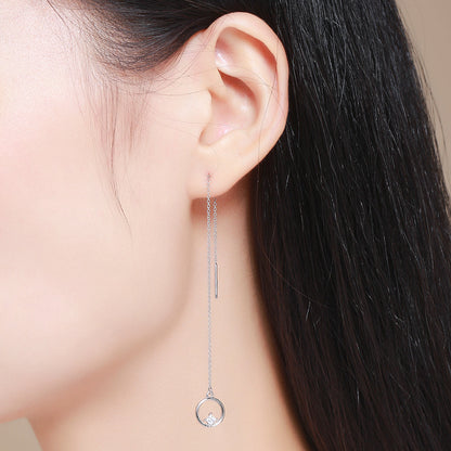 925 Sterling Silver Plated Platinum Pavé Setting CZ Earrings for Women