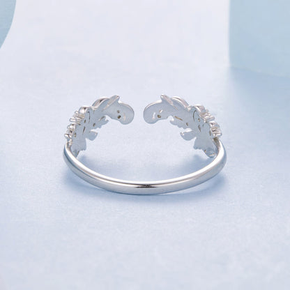 925 Sterling Silver White Gold Plated Ring with Pavé Setting CZ for Women