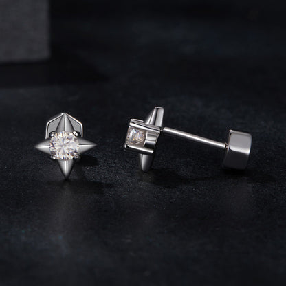 925 Sterling Silver 0.1 Carat Moissanite Earrings for Women
