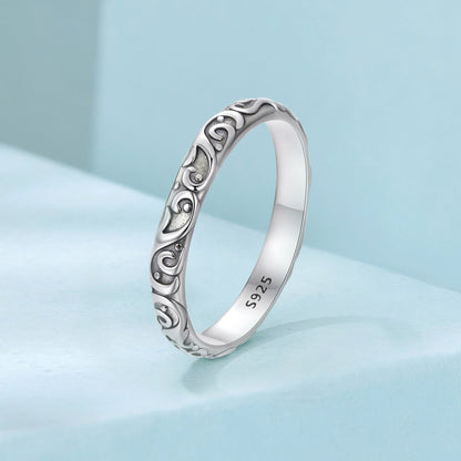 925 Sterling Silver Oxidized 2.8mm Band Ring Size 6.0 for Women