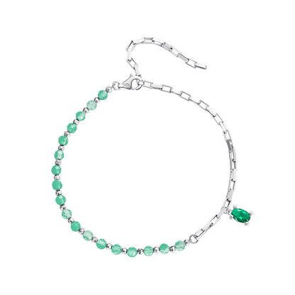 925 Sterling Silver Bracelet with Pavé Setting CZ - 210mm - for Women