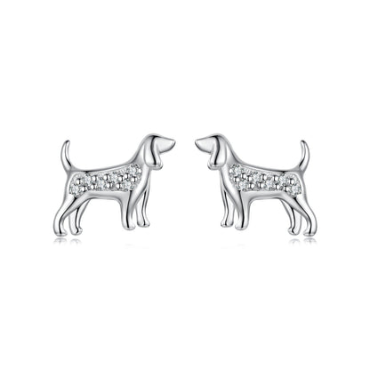 925 Sterling Silver Pavé Set CZ White Gold Plated Earrings for Women