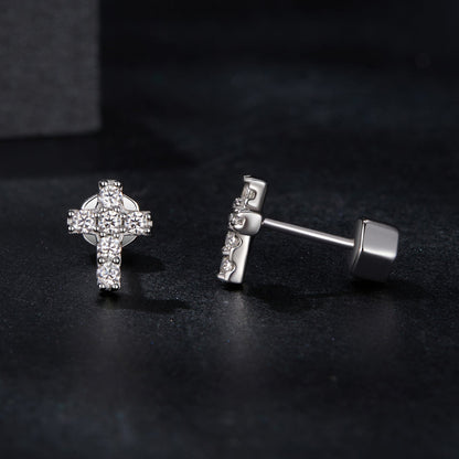 925 Sterling Silver Moissanite Earring 0.7x0.6cm for Women