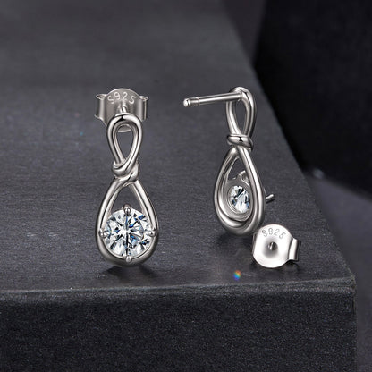925 Sterling Silver 0.5 Carat Moissanite Earrings for Women