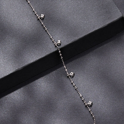 925 Sterling Silver & Moissanite Bracelet for Women - 15+6cm, Plated White Gold