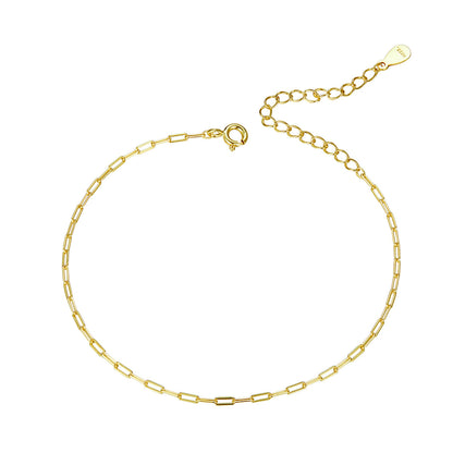925 Sterling Silver & Plated Platinum Bracelet - 17+5cm Length