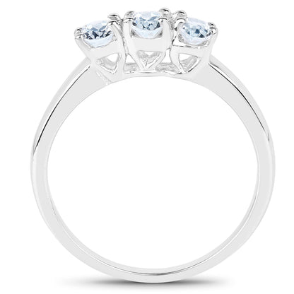 0.60 Carat Genuine Aquamarine .925 Sterling Silver Ring
