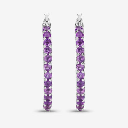 1.44 Carat Genuine Amethyst .925 Sterling Silver Earrings