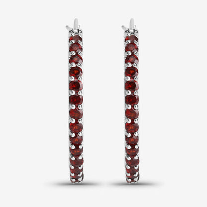 1.92 Carat Genuine Garnet .925 Sterling Silver Earrings