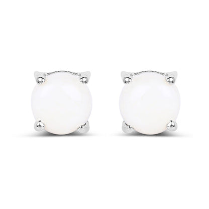 1.18 Carat Genuine Opal .925 Sterling Silver Earrings