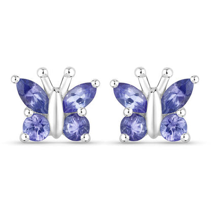 0.96 Carat Genuine Tanzanite .925 Sterling Silver Earrings