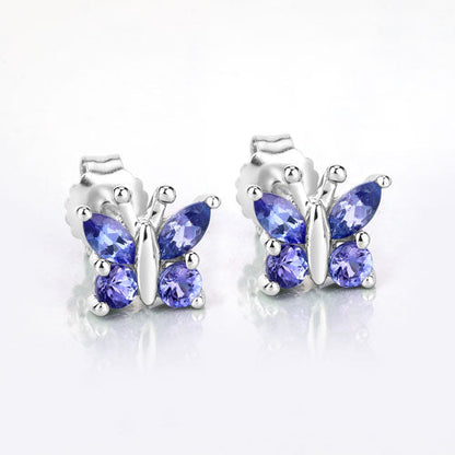 0.96 Carat Genuine Tanzanite .925 Sterling Silver Earrings