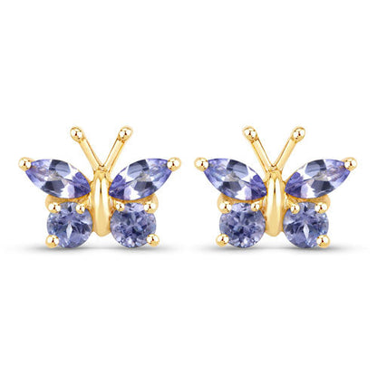 0.60 Carat Genuine Tanzanite .925 Sterling Silver Earrings